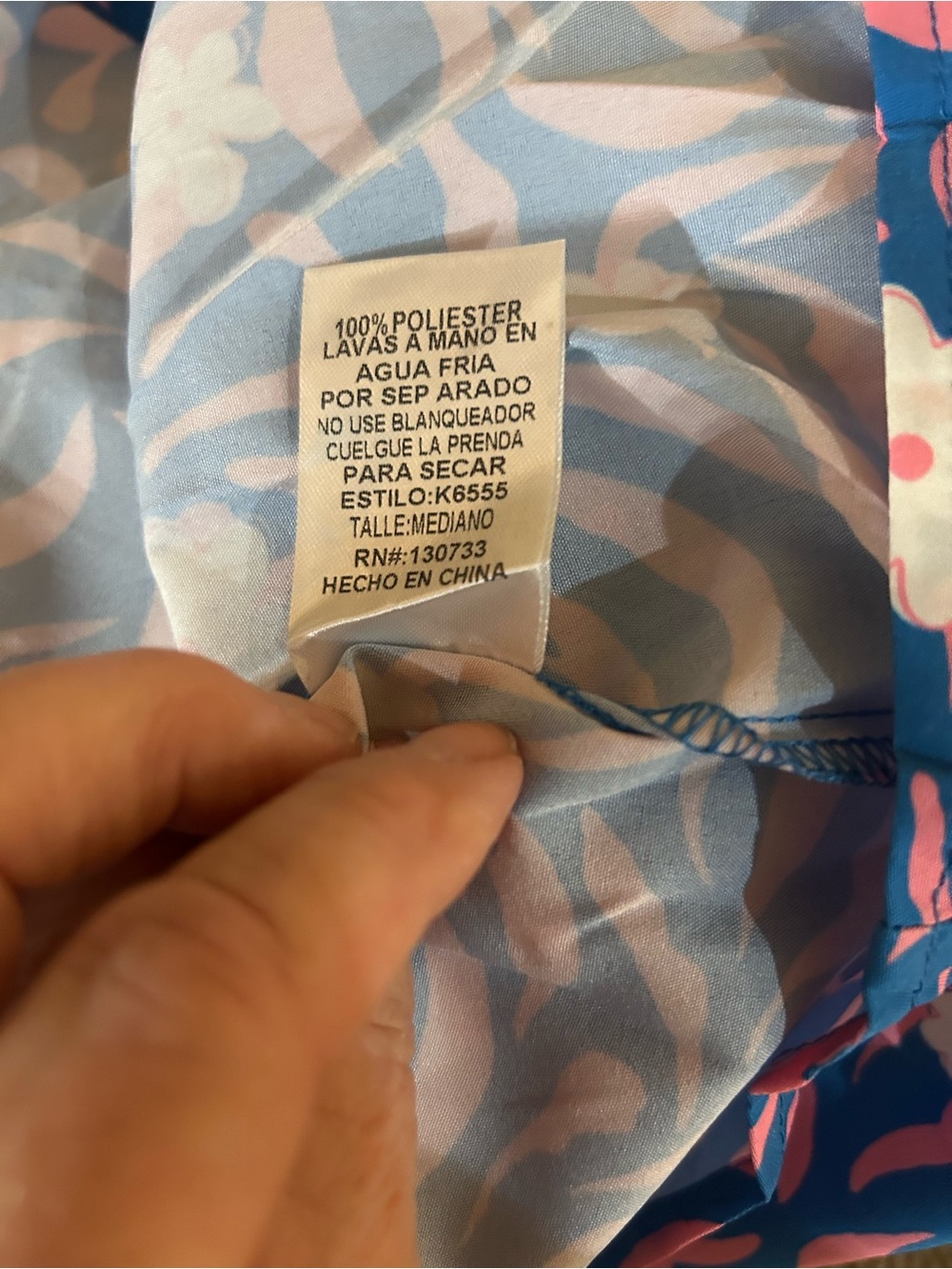 Umgee Blue,Pink,White Halter Dress with Floral-Stripe Print SizeM Keyhole Cutout - Picture 8 of 8